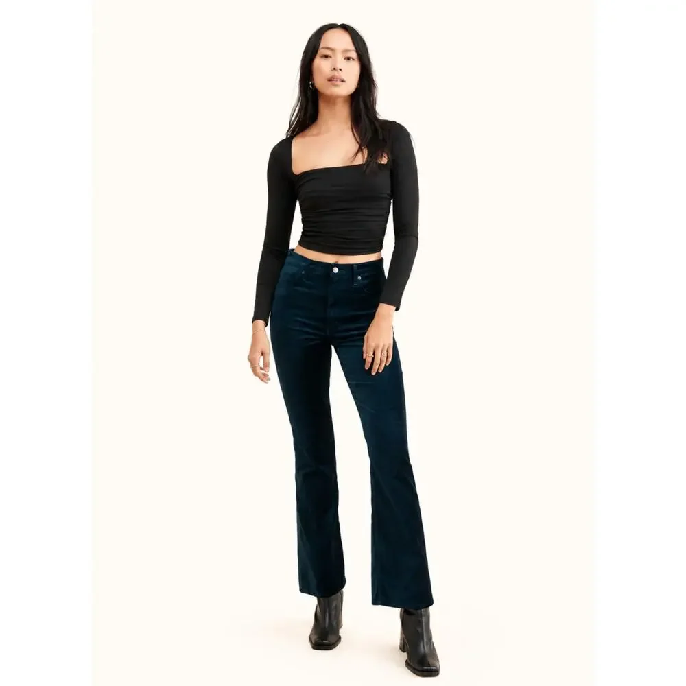 AGOLDE Nico Velvet Bootcut Jeans Blue Stretch Women’s 28